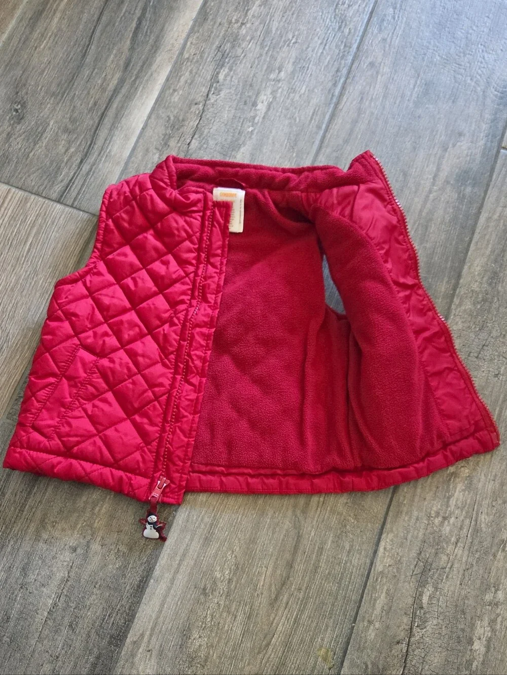 Gymboree EUC 12-24 Months Red Quilted Snowman Vest